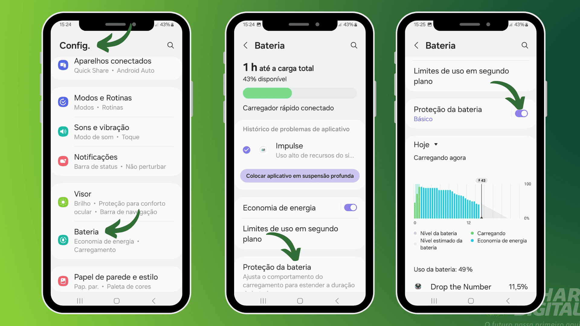 Captura de tela para tutorial de como verificar saúde da bateria de celular