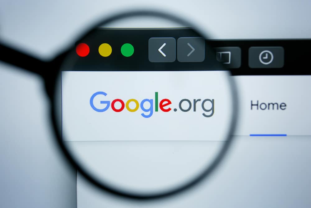 logo do google org visto por uma lupa