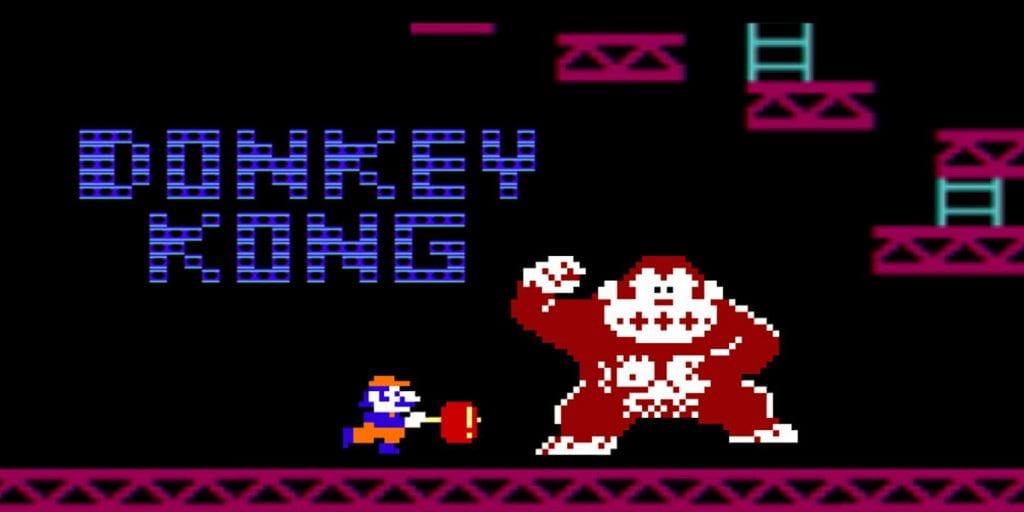 Tela do Donkey Kong, prineiro jogo 2D de plataforma