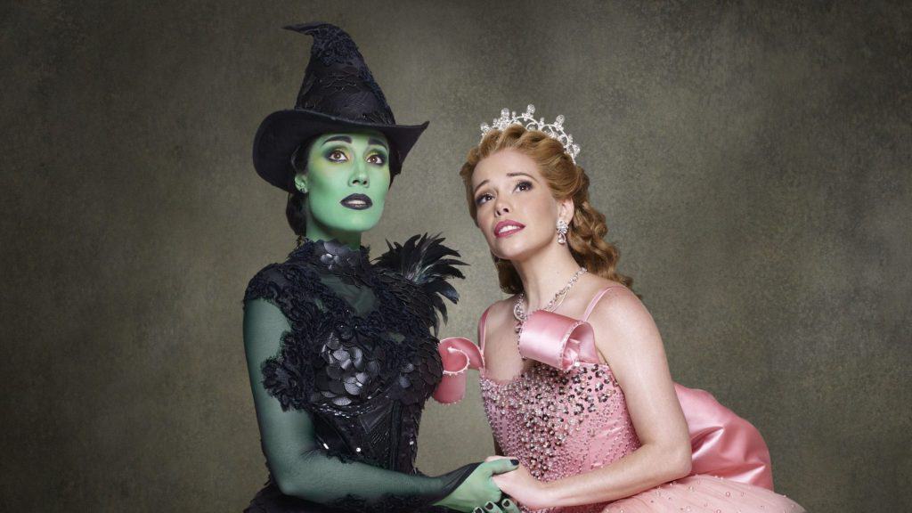 Glinda e a bruxa verde de wicked