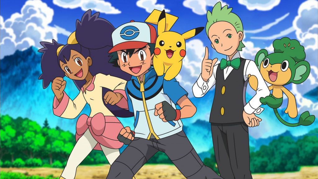 ash e outros personagens de pokémon