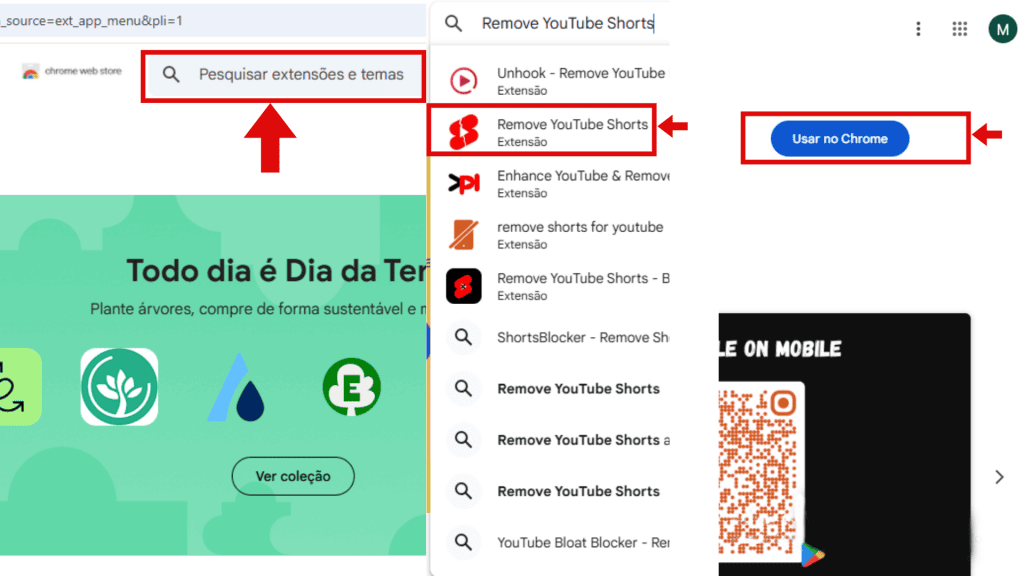 Passo a passo para utilizar uma extensão que não mostre os Shorts no YouTube