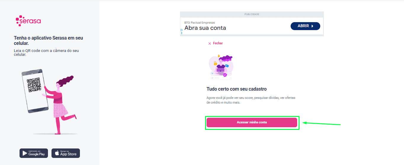 Passo 10 para utilizar o Serasa e verificar o CPF