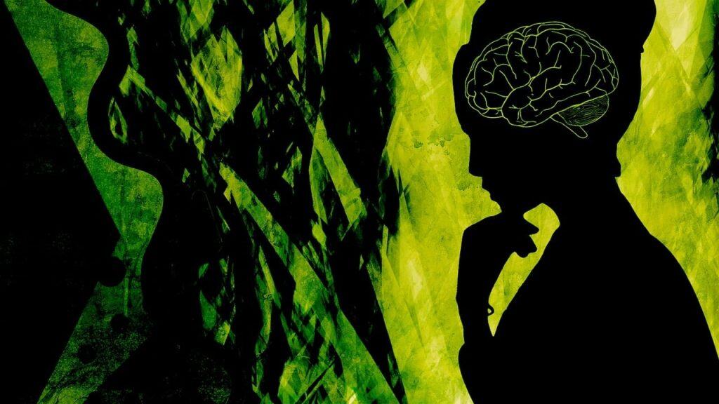 Ilustração de silhueta de mulher pensativa 