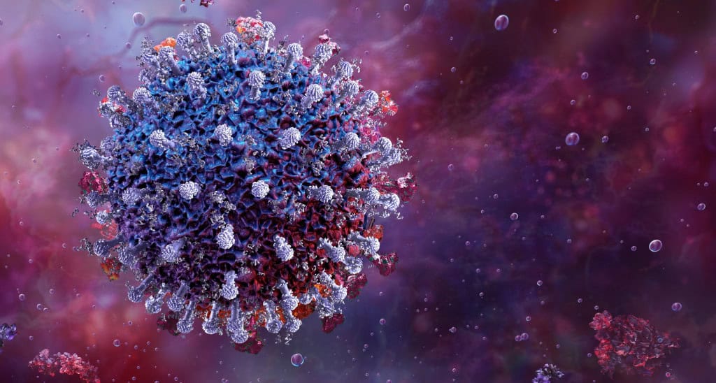Ilustração de um vírus corporal